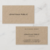 ミニマモダンリストエレガントテンプレートクラフト紙 名刺 (正面/裏面)