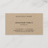 ミニマモダンリストエレガントテンプレートクラフト紙 名刺 (裏面)