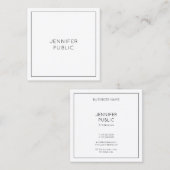 ミニマモダンリストエレガントテンプレートクリエイティブ スクエア名刺 (正面/裏面)