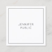 ミニマモダンリストエレガントテンプレートクリエイティブ スクエア名刺 (正面)