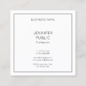 ミニマモダンリストエレガントテンプレートクリエイティブ スクエア名刺 (裏面)
