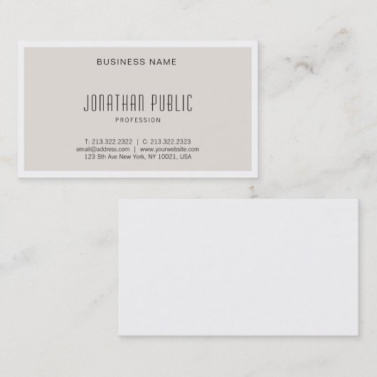 ミニマモダンリストエレガントデザインシンプルプレインラックス 名刺 (正面/裏面)