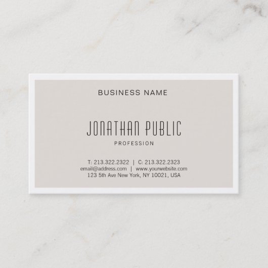 ミニマモダンリストエレガントデザインシンプルプレインラックス 名刺 (正面)