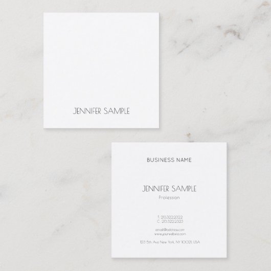 ミニマモダンリストエレガントデザインテンプレートラグジュアリ スクエア名刺 (正面/裏面)