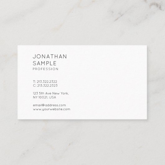 ミニマモダンリストエレガントデザインプシンプルライナシック 名刺 (裏面)