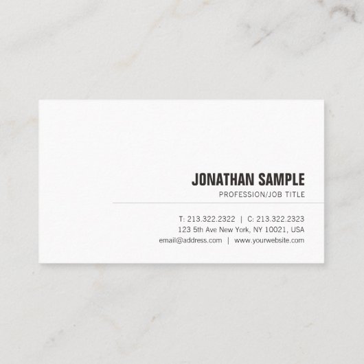 ミニマモダンリストエレガントデザインプロフェッショナルニース 名刺 (裏面)