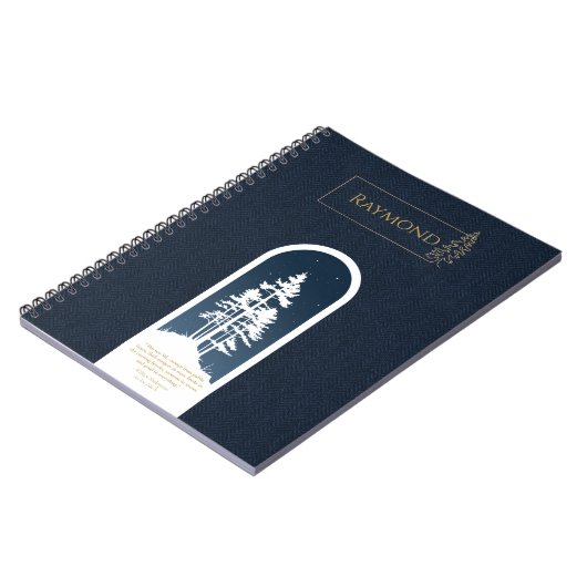 ミニマモダンリストエレガントフォレスト金ゴールド深いブルー ノートブック (左側)