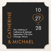 ミニマモダンリストエレガントブラックとオレンジ ペーパーコースター (正面)