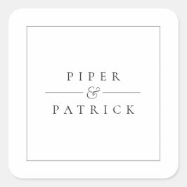 ミニマモダンリストエレガントブラック&ホワイト結婚ズ スクエアシール