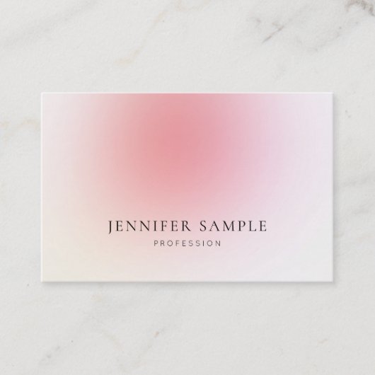 ミニマモダンリストエレガントプレインピンクカラーラグジュアリー 名刺 (正面)