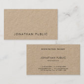 ミニマモダンリストエレガントプレーン実在クラフトラグジュアリー 名刺 (正面/裏面)