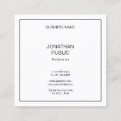 ミニマモダンリストエレガントプロフェッショナルテンプレート スクエア名刺 (裏面)