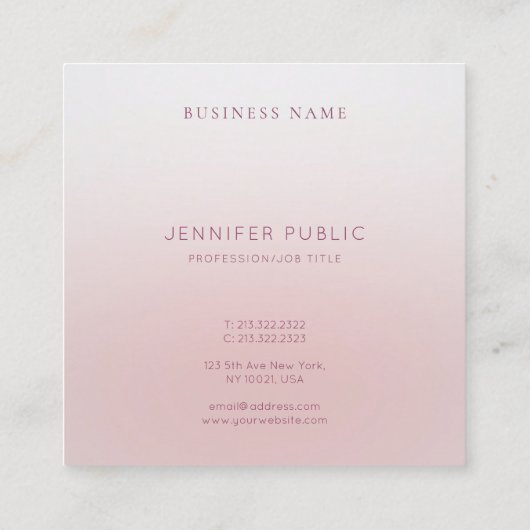 ミニマモダンリストエレガントプロフェッショナルテンプレート スクエア名刺 (裏面)