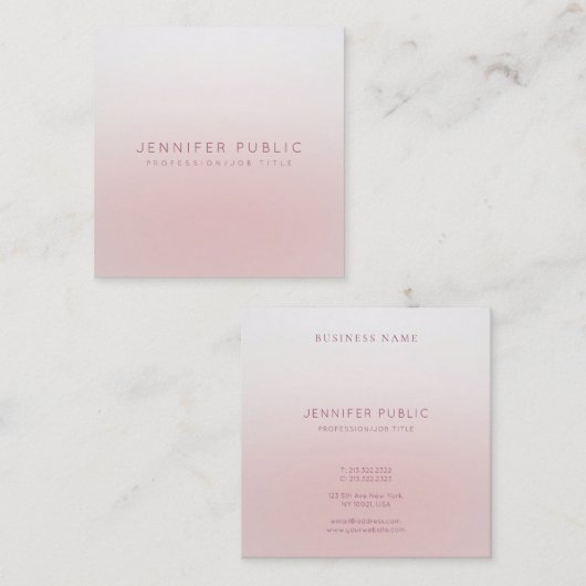 ミニマモダンリストエレガントプロフェッショナルテンプレート スクエア名刺 (正面/裏面)