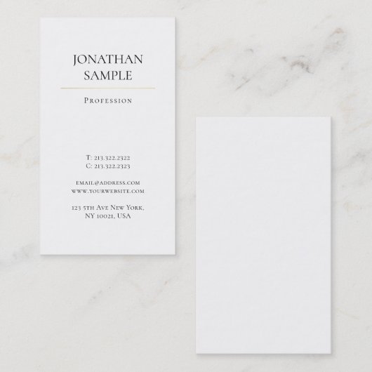 ミニマモダンリストエレガントプロフェッショナルデザイン 名刺 (正面/裏面)