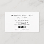 ミニマモダンリストエレガントプロフェッショナルネイビーブルー 名刺 (裏面)