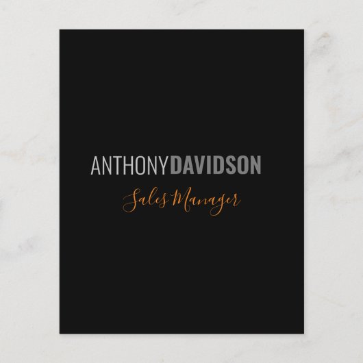 ミニマモダンリストエレガントプロフェッショナルブラックグレー チラシ (正面)