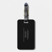 ミニマモダンリストエレガントプロフェッショナルブラック ラゲッジタグ (裏面縦)