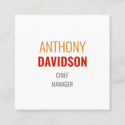 ミニマモダンリストエレガントプロフェッショナル平野 スクエア名刺 (正面)