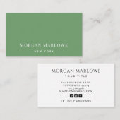 ミニマモダンリストエレガントプロフェッショナル緑 名刺 (正面/裏面)