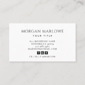 ミニマモダンリストエレガントプロフェッショナル金ゴールド型 名刺 (裏面)