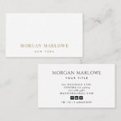 ミニマモダンリストエレガントプロフェッショナル金ゴールド型 名刺 (正面/裏面)