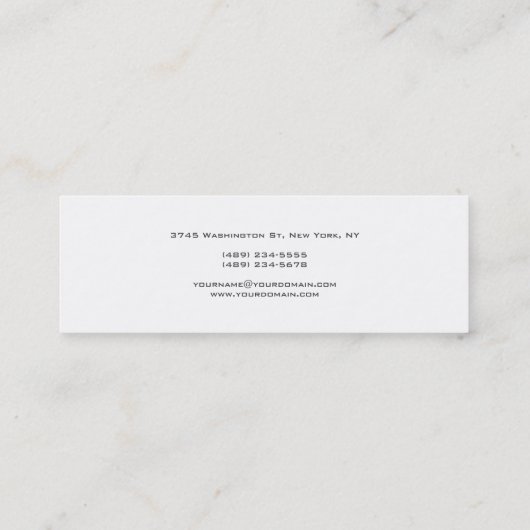 ミニマモダンリストエレガントプロフェッショナル スキニー名刺 (裏面)