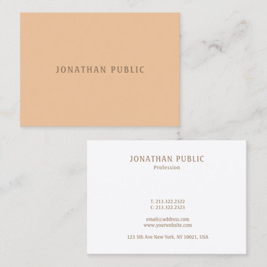 ミニマモダンリストエレガントペックカラーテンプレートシック 名刺 (正面/裏面)