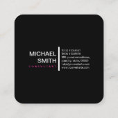 ミニマモダンリストエレガントホットピンク&ブラック スクエア名刺 (裏面)