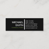 ミニマモダンリストエレガントムーングリーンとブラック スキニー名刺 (裏面)