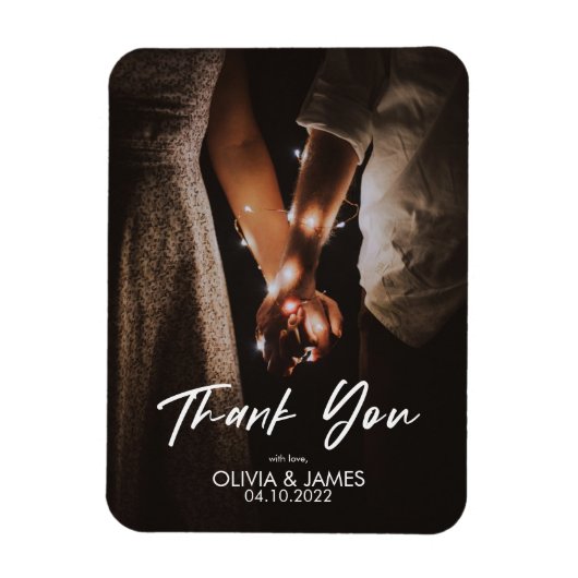 ミニマモダンリストエレガント写真ありがとう マグネット (縦)