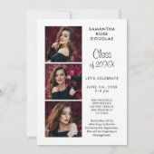 ミニマモダンリストエレガント卒業発表 案内状 (裏面)