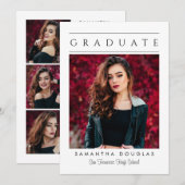 ミニマモダンリストエレガント卒業発表 案内状 (正面/裏面)