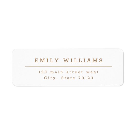 ミニマモダンリストエレガント差出人住所ラベルタン ラベル (正面)