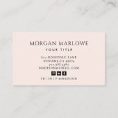 ミニマモダンリストエレガント赤面ピンクプロフェッショナル 名刺 (裏面)