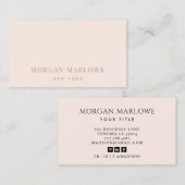 ミニマモダンリストエレガント赤面ピンクプロフェッショナル 名刺 (正面/裏面)