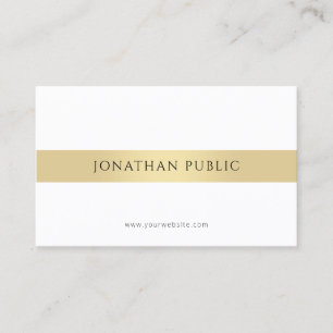 ミニマモダンリストエレガント金ゴールドホワイトプロフェッショナル 名刺