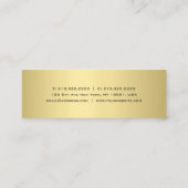 ミニマモダンリストエレガント金ゴールドルックシンプルプレーン スキニー名刺 (裏面)