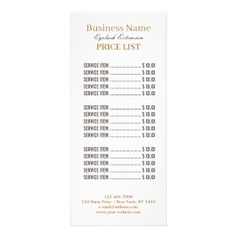 ミニマモダンリストエレガントLash Artist価格表R ラックカード