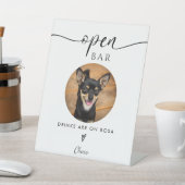 ミニマモダンリストオープンバーペットフォトドリンク結婚ズ 台座サイン (インサイチュ)