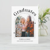 ミニマモダンリストカジュアルフォトツイン卒業 案内状 (スタンド正面)