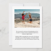 ミニマモダンリストカジュアルフォトツイン卒業 案内状 (裏面)