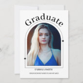 ミニマモダンリストカジュアル写真卒業 案内状 (正面)