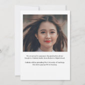 ミニマモダンリストカジュアル写真卒業 案内状 (裏面)