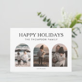 ミニマモダンリストカスタマイズ3枚の写真のクリスマス シーズンカード (スタンド正面)
