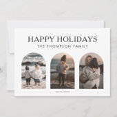 ミニマモダンリストカスタマイズ3枚の写真のクリスマス シーズンカード (正面)
