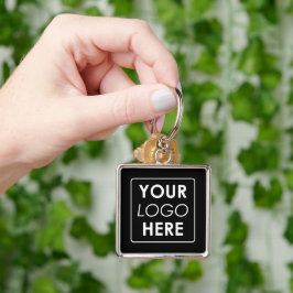 ミニマモダンリストカスタムのビジネスロゴ白黒 キーホルダー