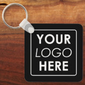 ミニマモダンリストカスタムのビジネスロゴ白黒 キーホルダー (正面)