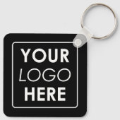 ミニマモダンリストカスタムのビジネスロゴ白黒 キーホルダー (裏面)