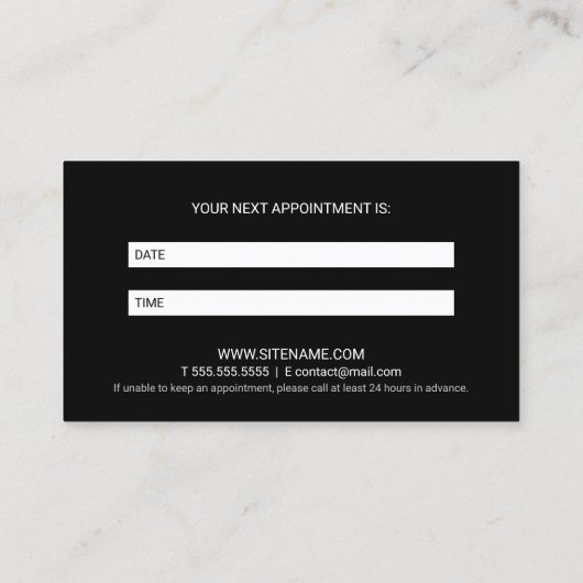ミニマモダンリストカスタムのビジネスロゴ 予約カード (裏面)
